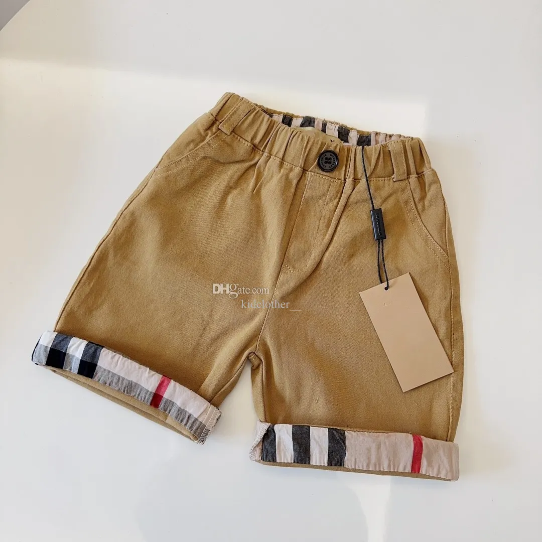 Kid Designer Shorts Baby Beach Pants Summer Kids Designer Kläder Toddler Simning Trunks Luxury Brand Classic Plaid Design Khaki