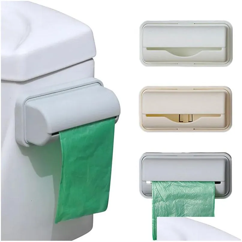 Mensole da bagno Shees Sacchetti della spazzatura Scatola di immagazzinaggio Dispenser per rifiuti per cucina Supporto per generi alimentari a parete Contenitore in plastica 230503 Drop Otesb