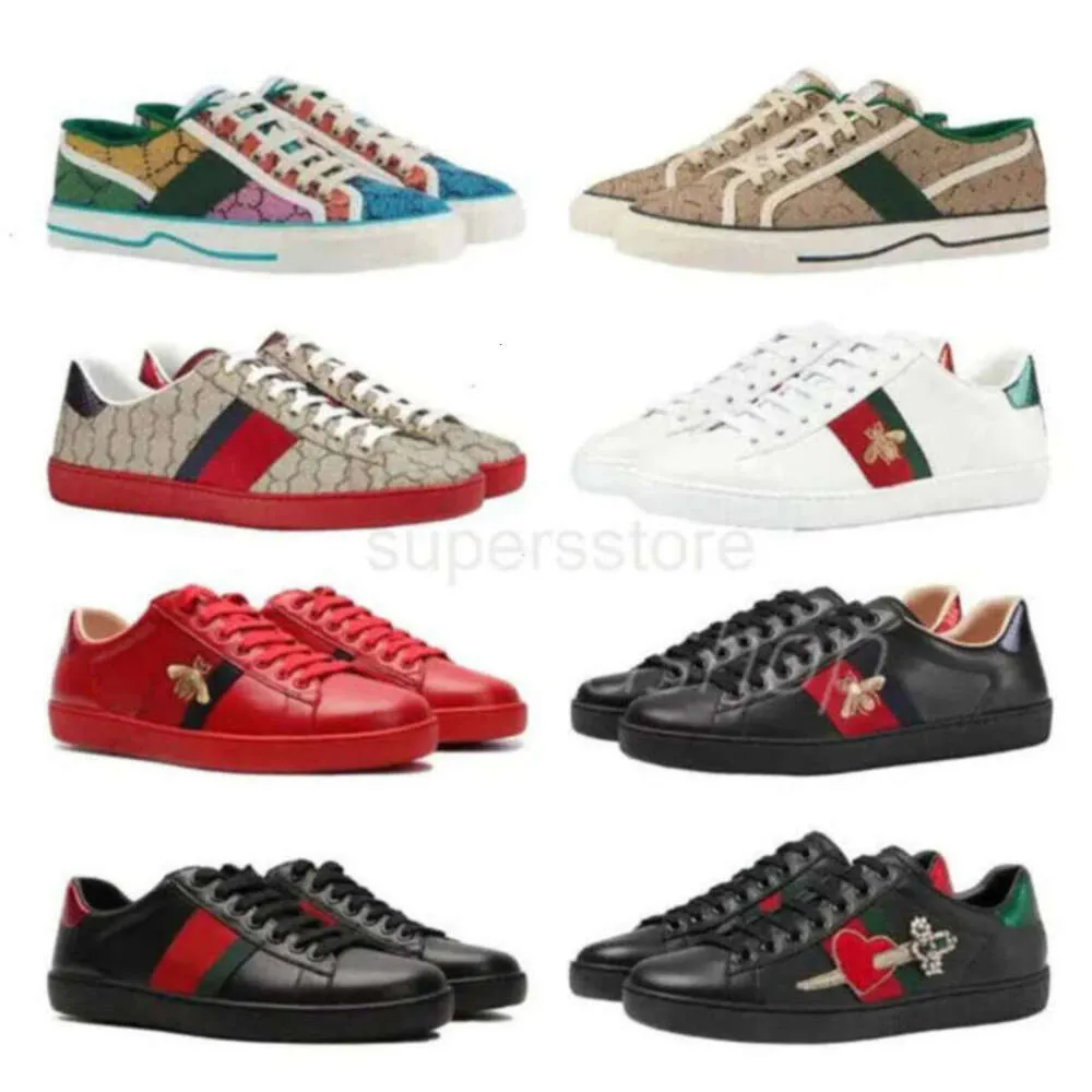 Casual Shoes Tennis Designer Sneakers Designer Shoes Bee Ace Sneakers Högkvalitativ herr Casual Shoes Vintage Luxury Chaussures Damer Läderskor Sneakers 1-9