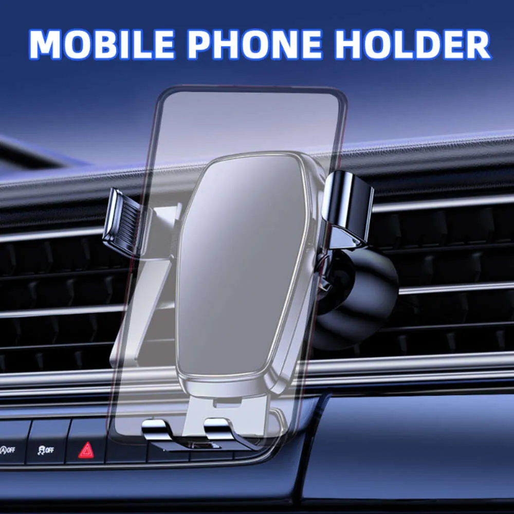 Suporte de telefone para carro por gravidade, clipe de ventilação de ar, suporte de montagem móvel, navegação gps automática, suporte para smartphone para iphone 14, samsung, huawei