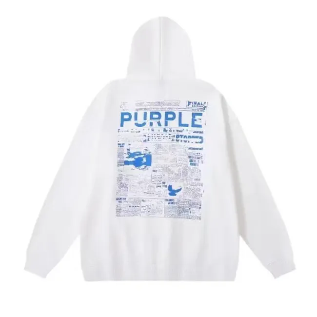Purple Brand Hoodie 24sss Inverno novo designer capuz Men suéter de alta qualidade Mantenha o capuz quente com capuz casual de rua High Street 982