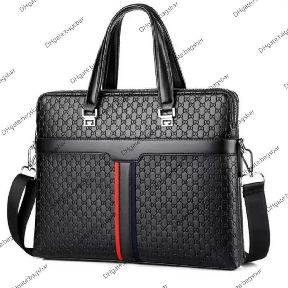 Luxurys Designer Bags Men Business Handbags Portfölj Laptop Bag Portable Multifunction Document Office Messenger Ryggsäck ska217I