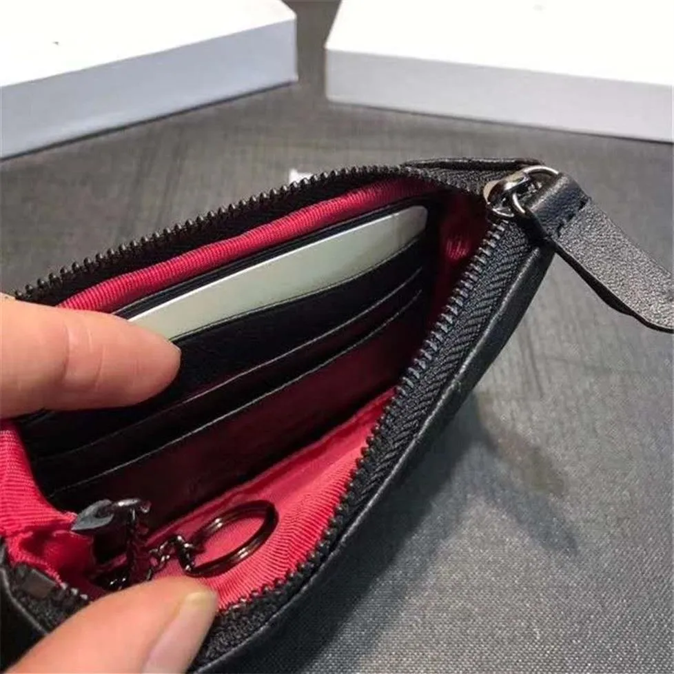 Myntväskan plånbok nyckelpåse designer plånböcker designers läppstift väska plakes korthållare med box dammväska toppkvalitet kaviar lambski272q