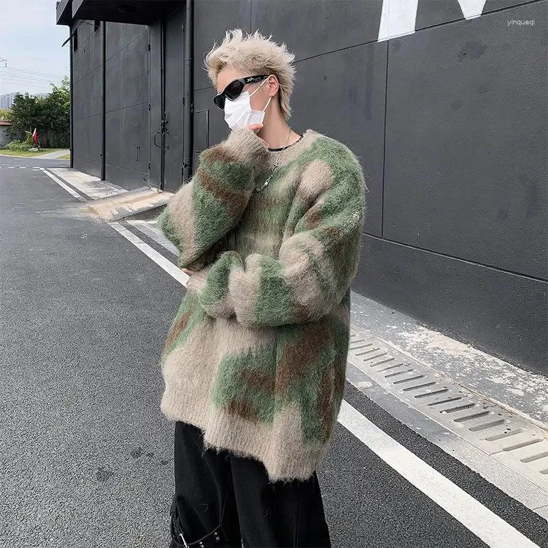 ★韓国人気★LOOKPLE★LOOK SEMI-OVER FIT MOHAIR SWEATSHIRT DHgate.com:Mens Retro Korean Color Striped Mohair Sweater