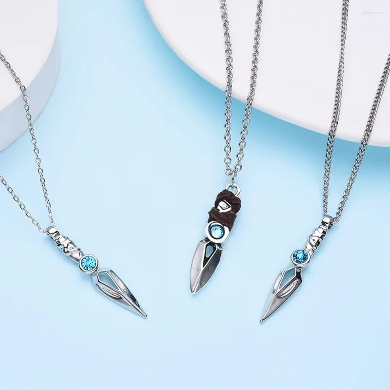 Collane con ciondolo Gioco Collana JeKnife con cristallo blu Valorant ispirato ai giocatori Gioielli alla moda Regalo per donne Uomini