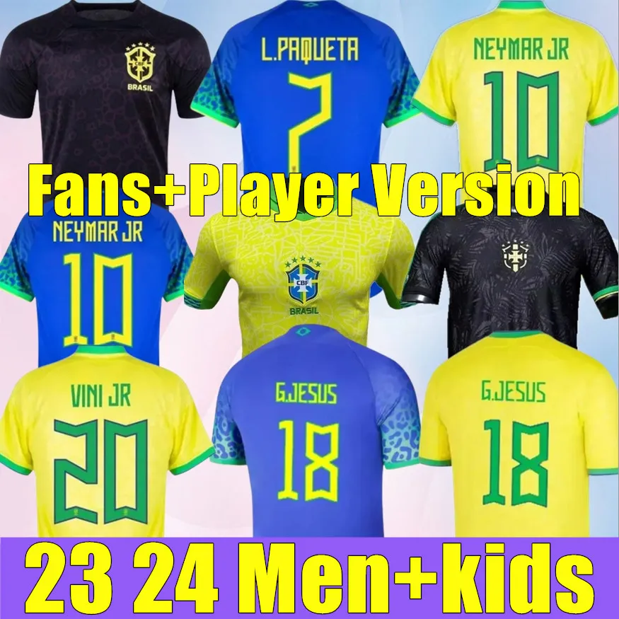 2024 Brasils Vini Jr. Soccer Jersey Brasil Casemiro 23 24 National Team G.Jesus P.Coutinho Home Away Men Kids Kit L.Paqueta T.Sia Pele Marcelo Football Shirt 16