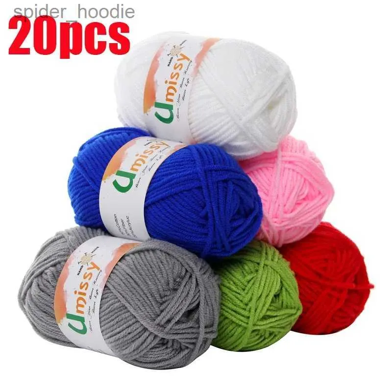 Yarn 20pcs Cotton Knitting Yarn Crochet Yarn for Knitting Anti-Static Soft Cheap Yarn Factory Price for Sale L231130