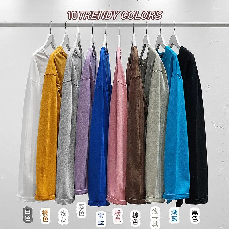 Men's T Shirts MRMT 2023 T-shirt 9 Basic Color Long Sleeve Slim Young Pure 3XL Size O Collar