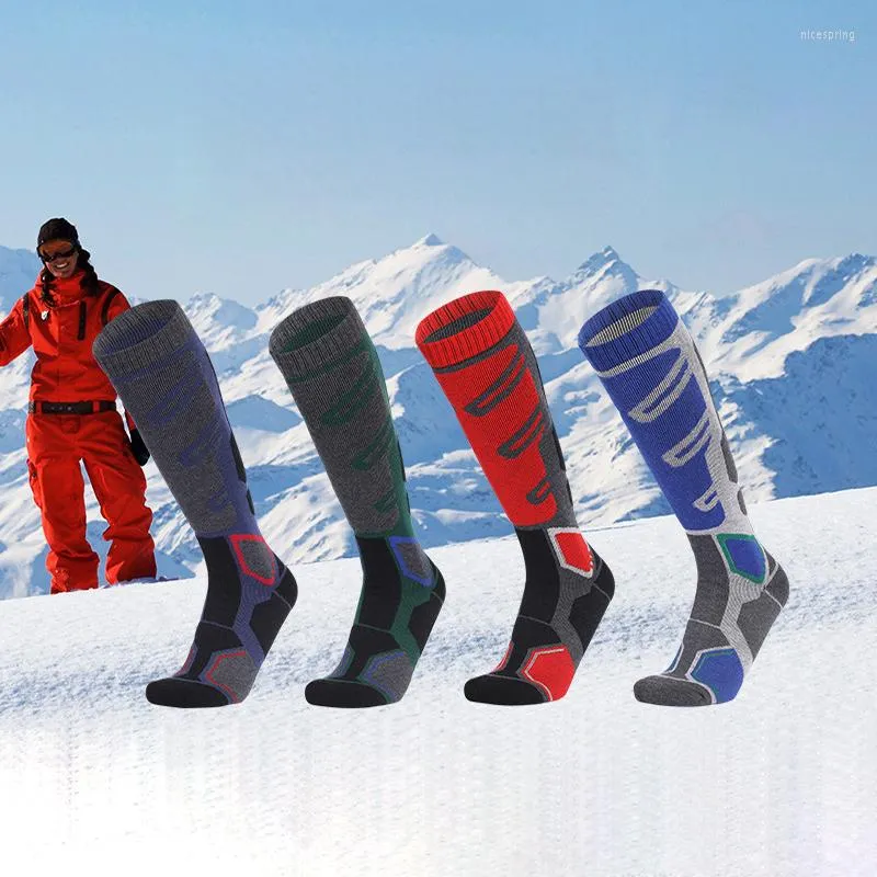 Chaussettes de Sport 3 Paires/Ensemble Laine Mérinos Ski Temps Froid Pour Snowboard Neige Hiver Thermique Genoux Chaud Chasse Sec Respirant Camping