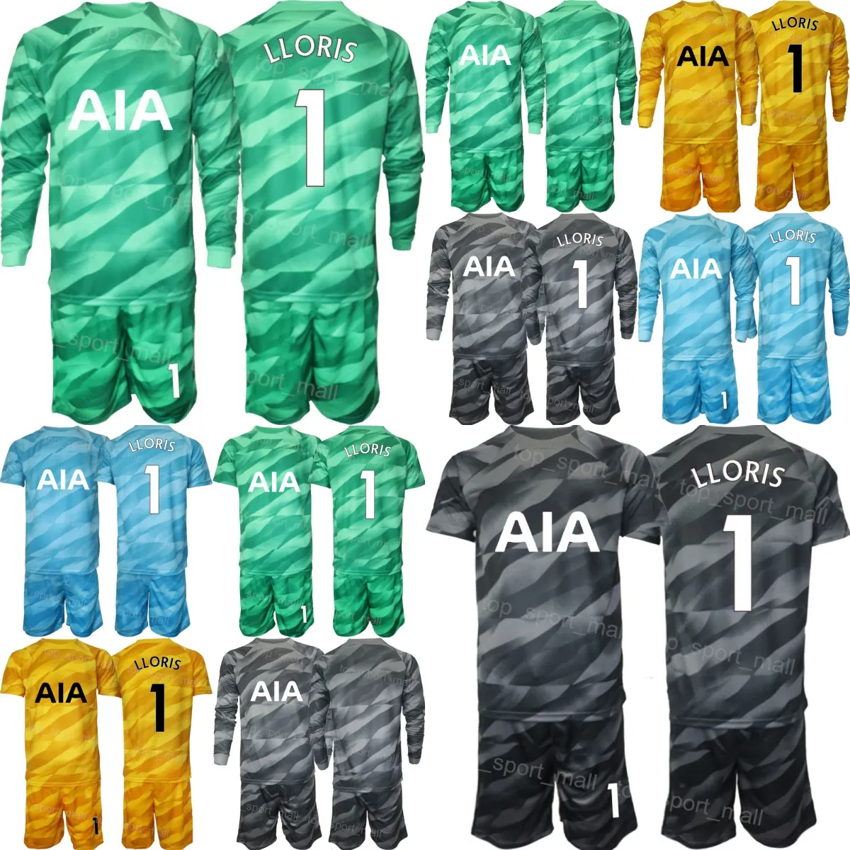 Club Team Long Sleeve Goalkeeper Soccer Hugo Lloris Jerseys Set