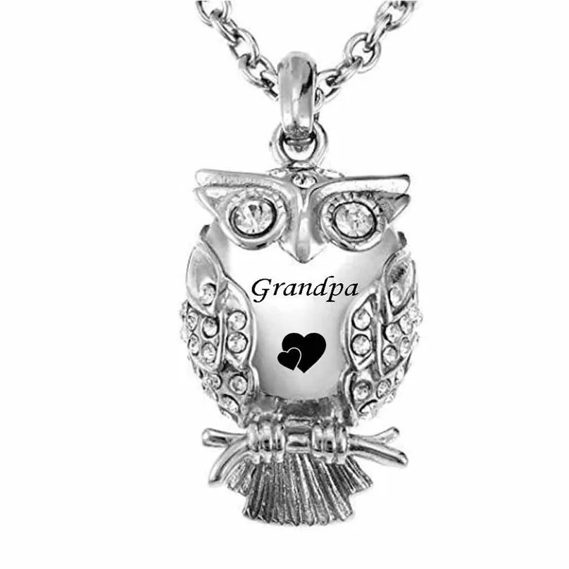 Classic Owl Cremation Urn Pendant for Ashes Necklace Pendant & Fill Kit Ashes Stainless Steel278O