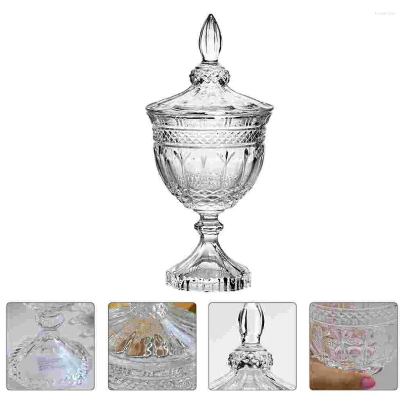 Garrafas de armazenamento frascos de doces vintage decoração de natividade organizador de casamento decoração caseira tigela de cristal biscoito decorativo de vidro