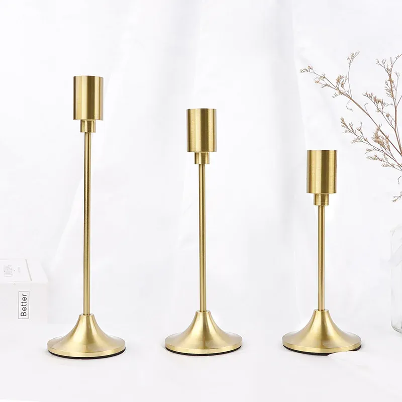 3st/ställ in metallljushållare Ljusstake Fashion Wedding Candle Stand utsökta ljusstake Candelabra Table Heminredning