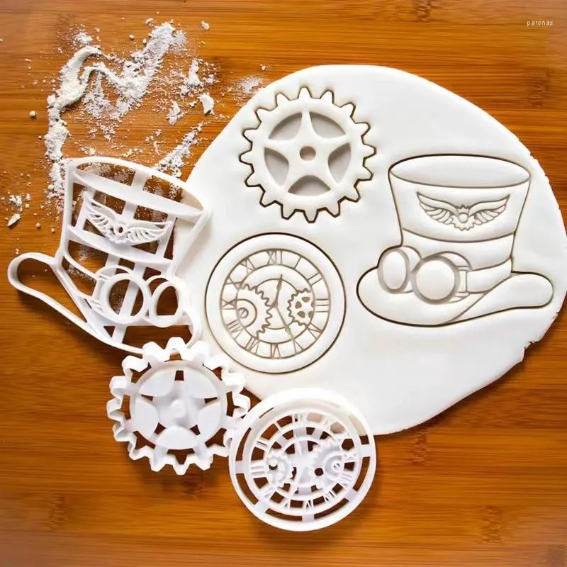 Moldes de cozimento Steampunk Cookie Cutter Mold Gear Relógio Chapé