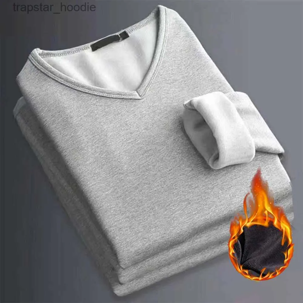 Men's Thermal Underwear Men Thermal Underwear Tops Long Johns For High Elastic Fleece Thickened T-Shirt Slim Keep Warm Winter Clothes Top Selling L231130