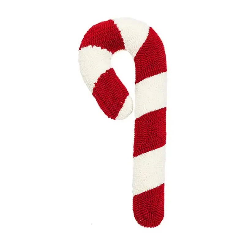 Oreillers en peluche Coussins Bonbons de Noël Oreiller en peluche Exquis Rouge Blanc Sucette douce Coussin Décorations de Noël pour chambre salon 231129