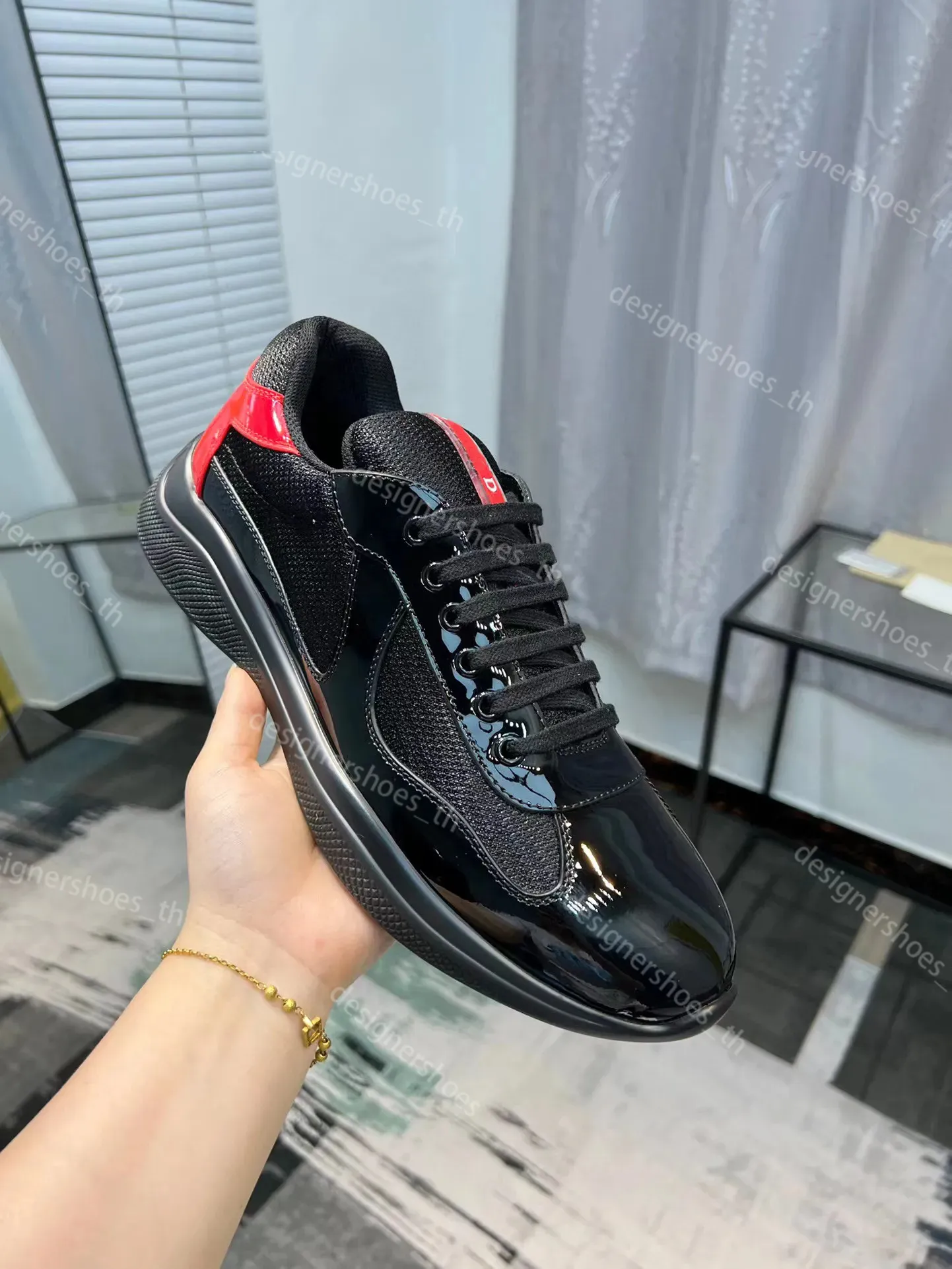 With Box P Parda Prad Shoe Men Women America Cup Sneakers  display picture 3