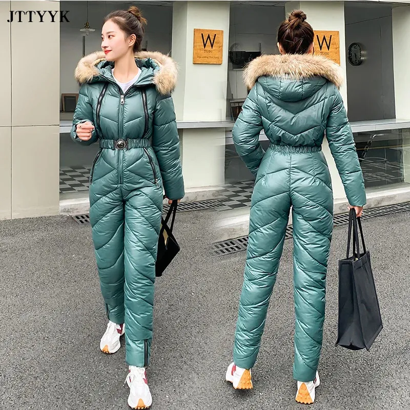 Womens Jumpsuits Rompers Snow One Piece For Women Jumpsuit Ski Clothes Winter Jackets Hooded Parka Bodysuit Outfit Female Overalls Tracksuits 231129