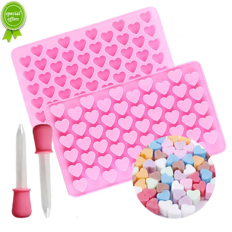 Silicone Mini Heart 55-Cavity Molds for Baking, Heart Shape Ice Cube Candy  Chocolate Mold, Valentine Candy Molds for Making Gummy, Candy, Chocolate