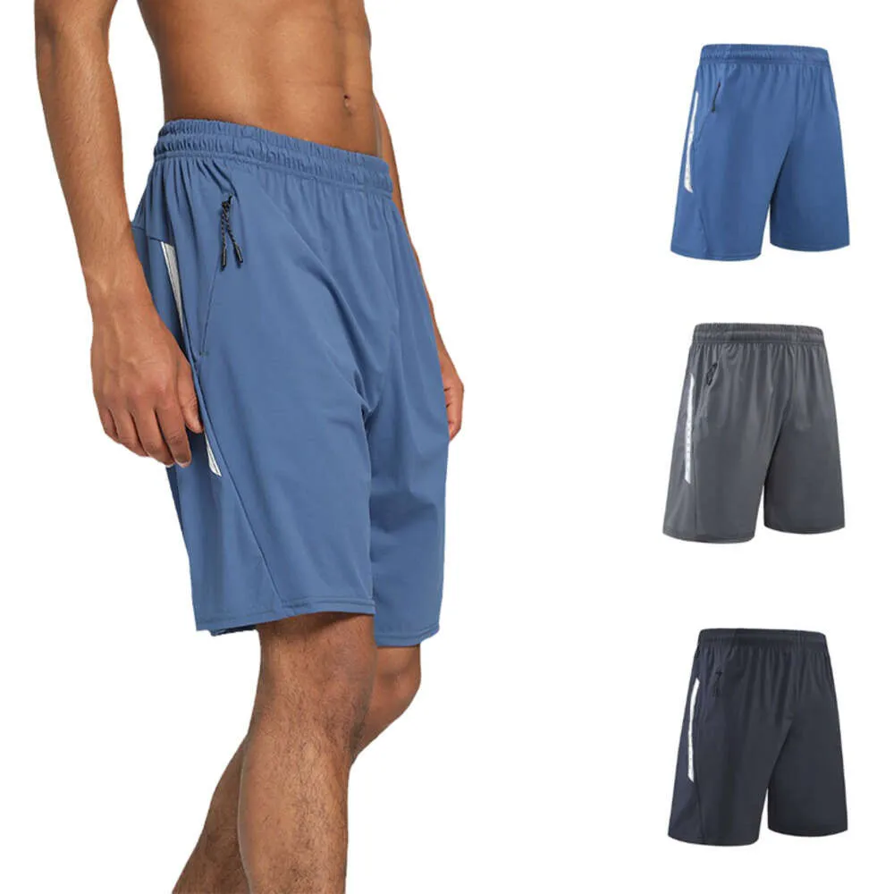 Lu Men's Yoga Sports Shorts 5xl stor utomhus fitness snabb torr fast färg casual running zip up pocket beach byxor 235