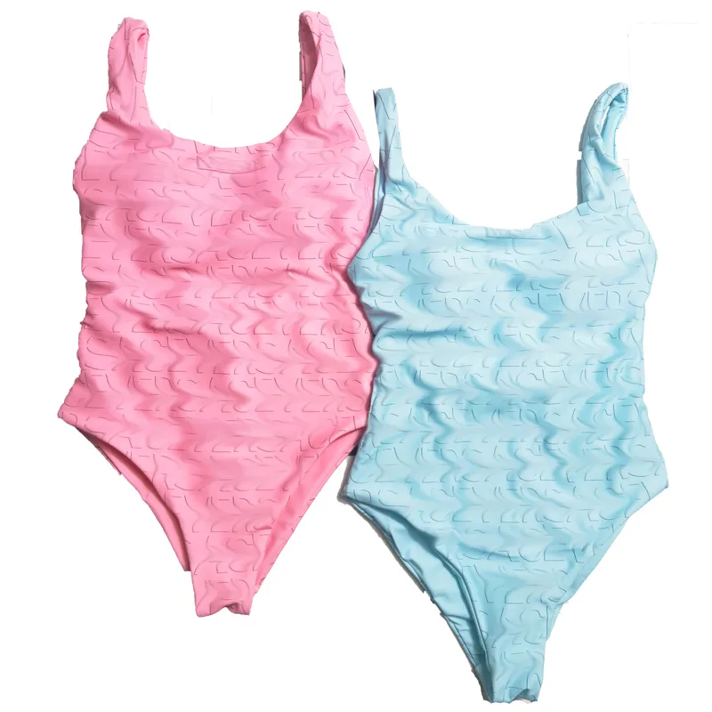 Bikini imprimé classique Designer col rond Pull Up Bikini rose bleu maillots de bain confortable maillot de bain à séchage rapide pour l'été