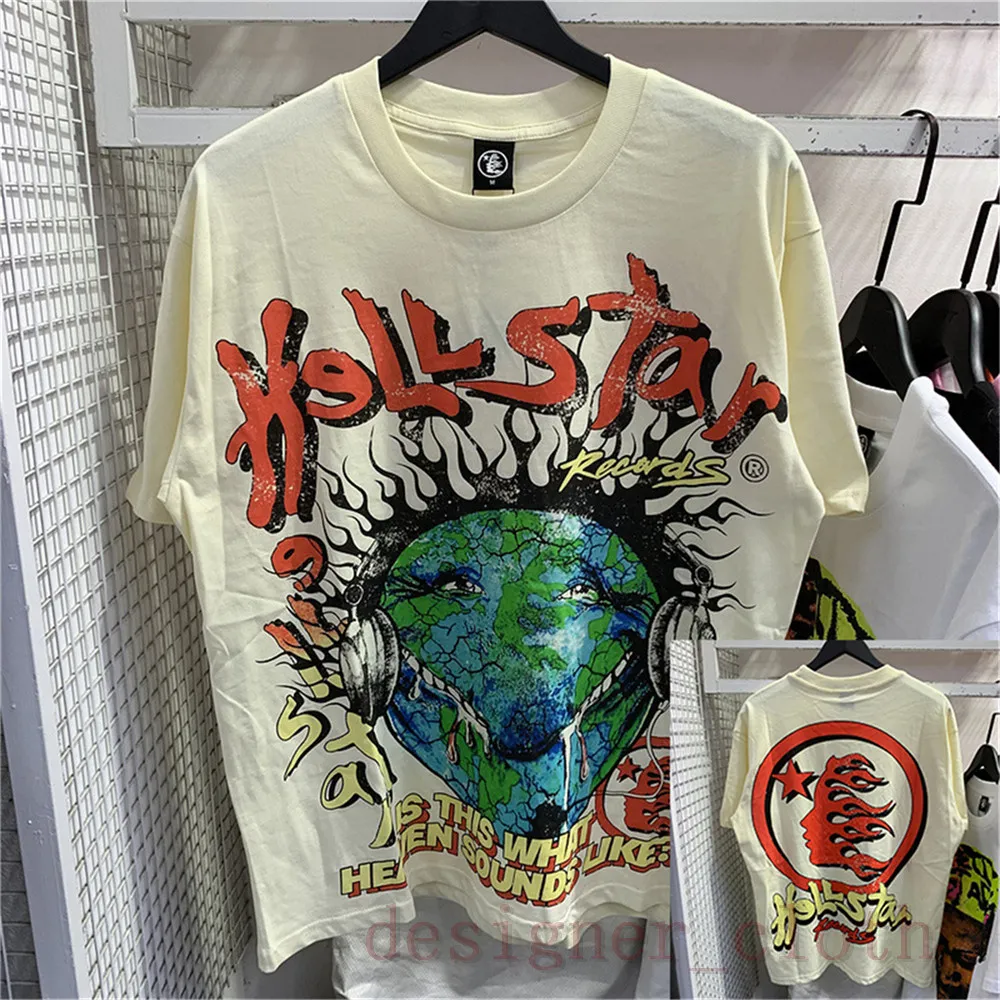 Hellstar T-shirt Designer T-shirts T-shirt graphique Vêtements Hipster Tissu lavé Street Graffiti Lettrage Feuille d'impression Vintage Y2K T-shirt Coupe ample 9RJK