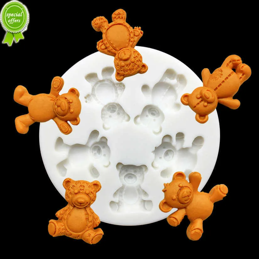 Nuovo simpatico orso silicone sugarcraft stampo strumenti in resina cupcake stampo da forno strumenti per decorare torte fondente