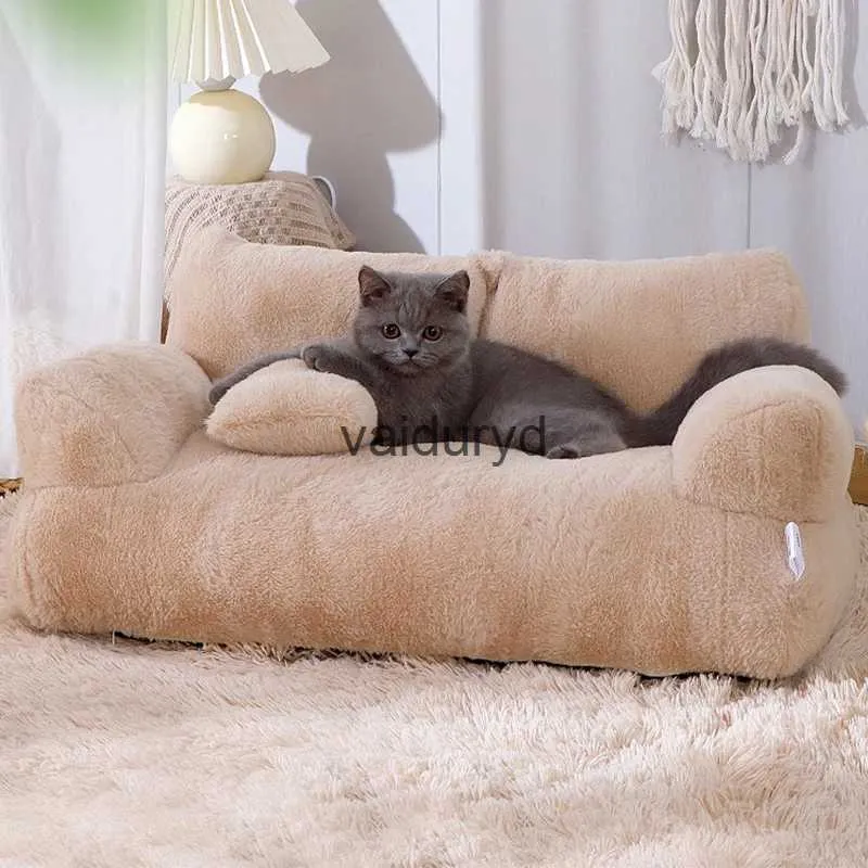 Camas para gatos Muebles YOKEE Cama de lujo Sofá cálido súper suave para perros pequeños Desmontable Lavable Antideslizante Gatito Cachorro Casa para dormir Suministros para mascotasvaiduryd