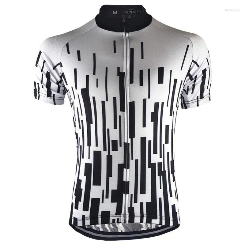 Giacche da corsa HIRBGOD 2023 Nero Bianco Stripe Cycling Jersey Estate Uomo Manica corta Bike Shirt MTB Abbigliamento sportivo da strada HK058