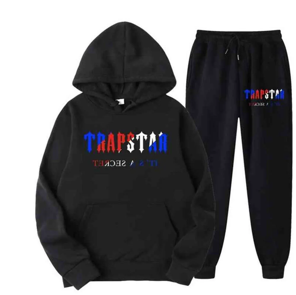 Tracksuit Trapstar Brand Printed Sportswear Men's t Shirts 16 Colors Warm Two Pieces Set Loose Hoodie Sweatshirt Pants Jogging 22