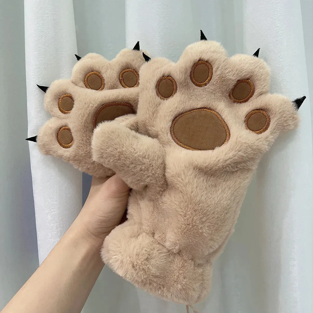 🧤 Guantes Con Garras De Animales Peludos Para Cosplay – Manoplas De Fieltro Realistas Para Halloween Y Fiestas Temáticas | Un Talla Para Adultos Y Niños