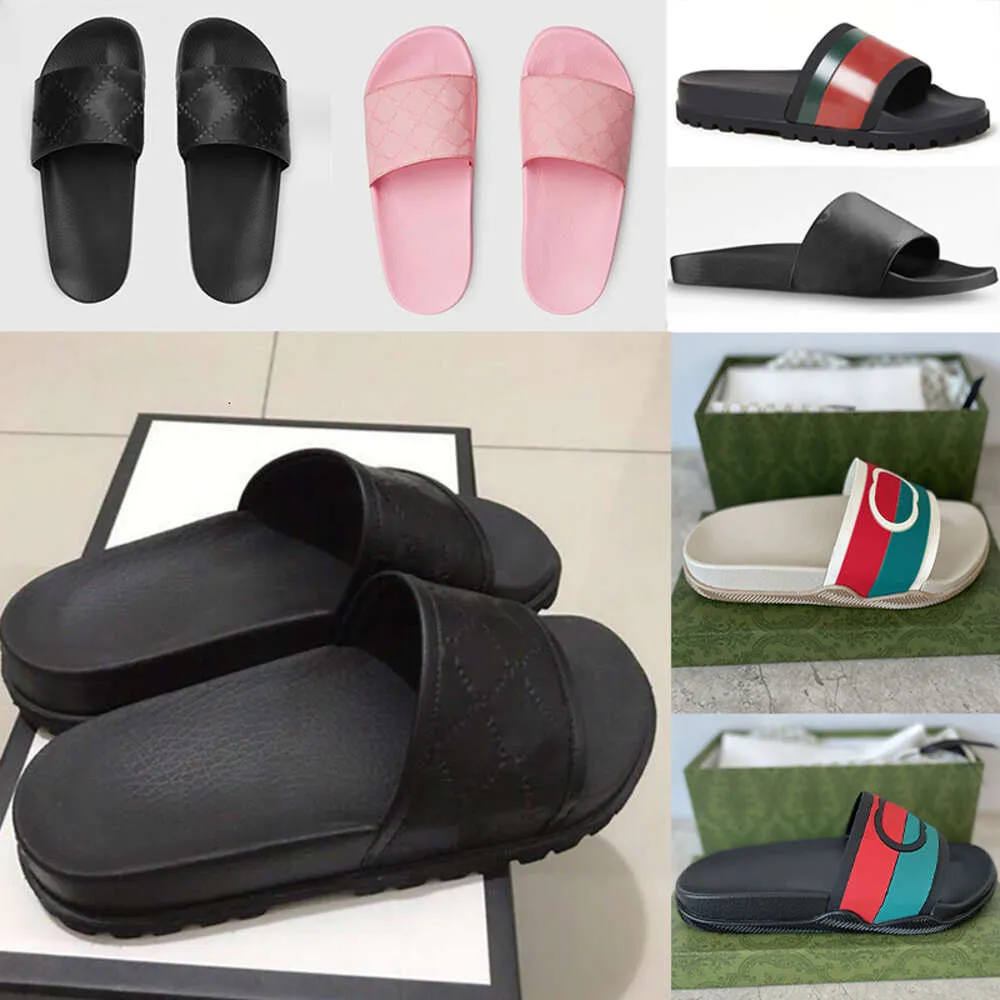 Designer Flip Flops Slippers Women Sandals Rubber Slides Floral Brocade Men Slipper Gear Bottoms Woman Striped Beach Slippers With Box NO010