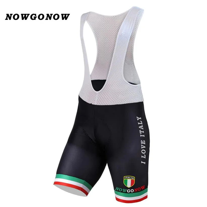 Anpassade hela män Cycling Bib Shorts Clothing 2017 Italian National Black Bike Wear Love Italy Road Mountain Riding Nowgonow GE185N