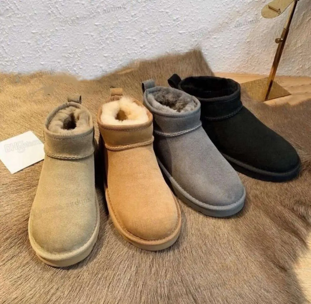 Botas quentes clássicas australianas femininas meia bota de neve eua inverno pele cheia fofa peluda cetim tornozelo chinelos sapatos da moda