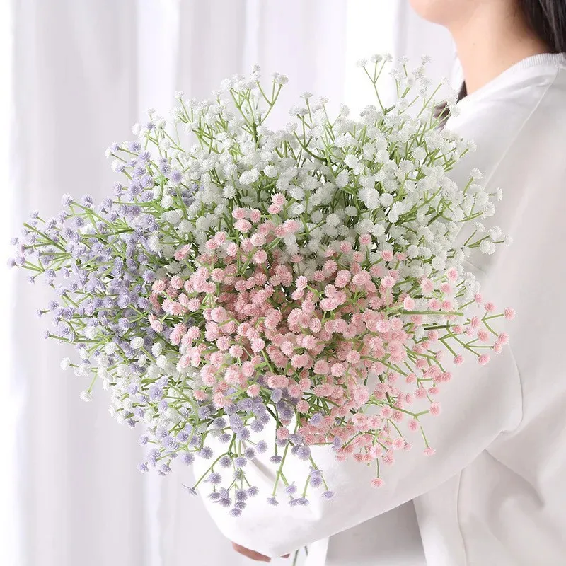 Flores secas Gypsophila Buquê Artificial 108 Cabeça Branco DIY Plástico Falso Buquês Florais Arranjo Casamento Casa Decoração Interior 231130