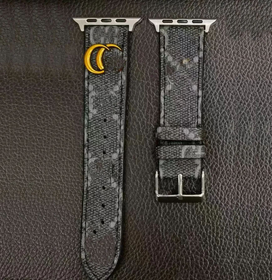 Luxury Brand Apple Watch Band 38 40 41 42 44 45 49 mm Flower Leather Watchs Arm armband för IWATCH 8 7 6 5 4 SE Ultra 2 Designer Fashion Metal Armband Watchband Watchband