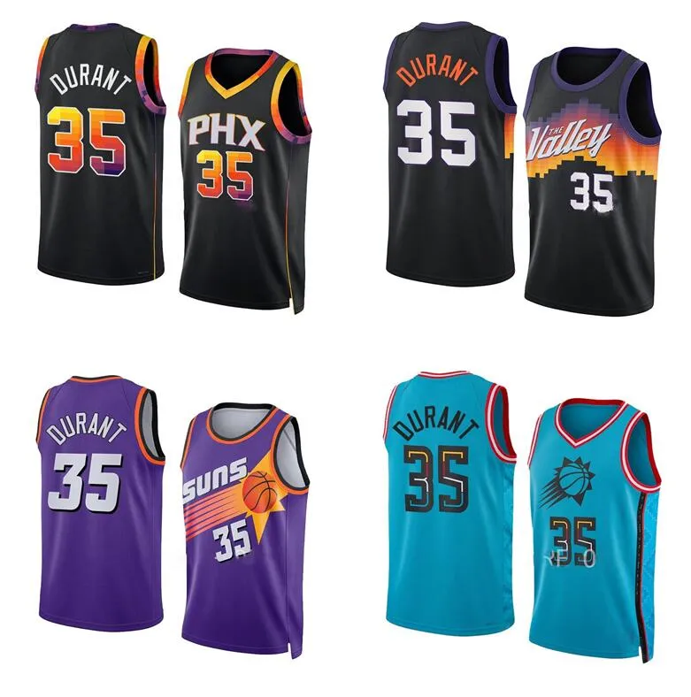 Jersey Suns Kevin Durant Basketball Jerseys S-XXL Black 2022-23 City Jersey Kids