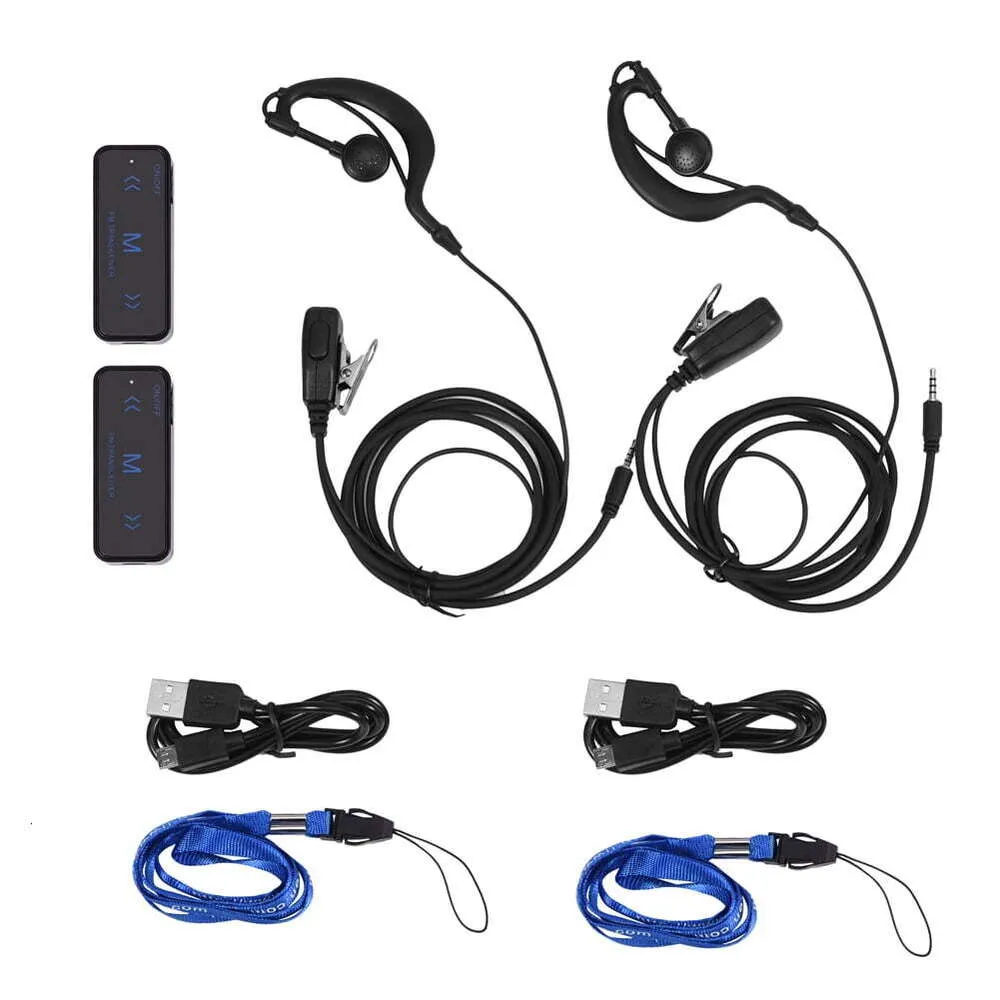 Walkie 2PCS Mini 400-470mhz Talkie 2-way Radio Transceiver & Earpiece Headset USB Powered