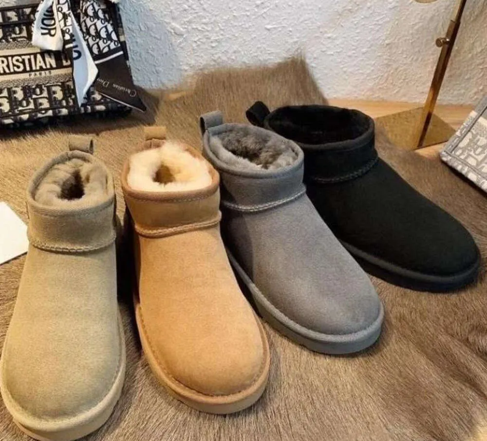 Aus designer australiano clássico botas quentes mulheres mini meia bota de neve eua inverno pele cheia fofo peludo cetim tornozelo botas chinelos