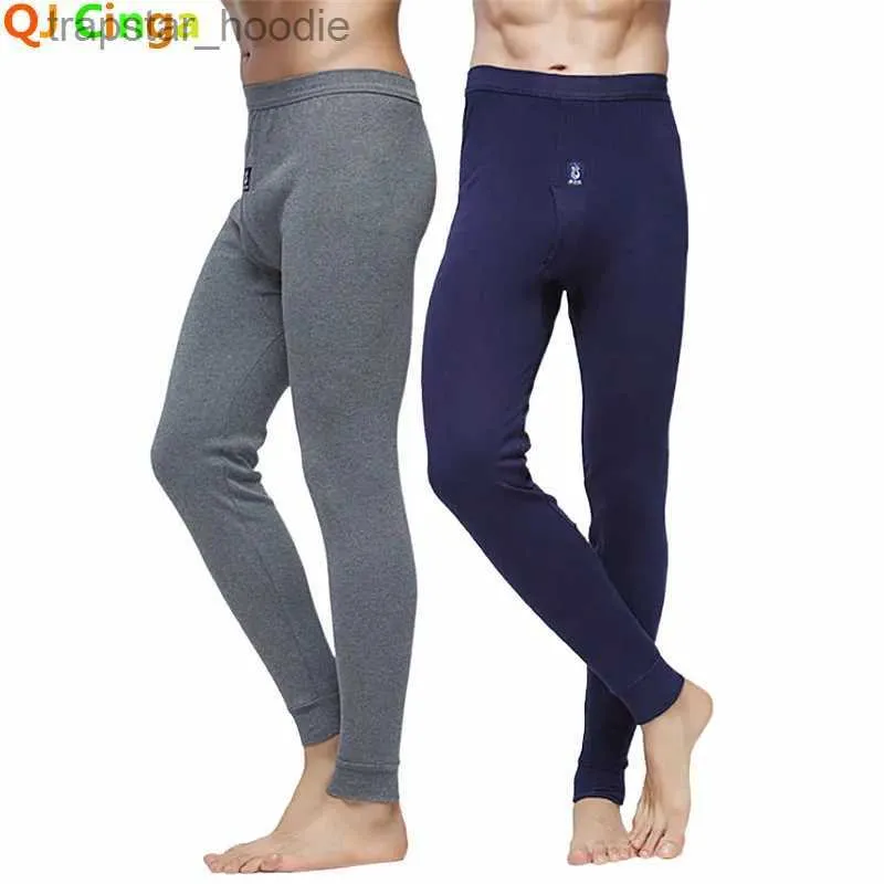 Roupa íntima térmica masculina inverno roupa interior quente masculina leggings de algodão apertado longo johns azul cinza branco quente roupa interior térmica bot para homem l231130