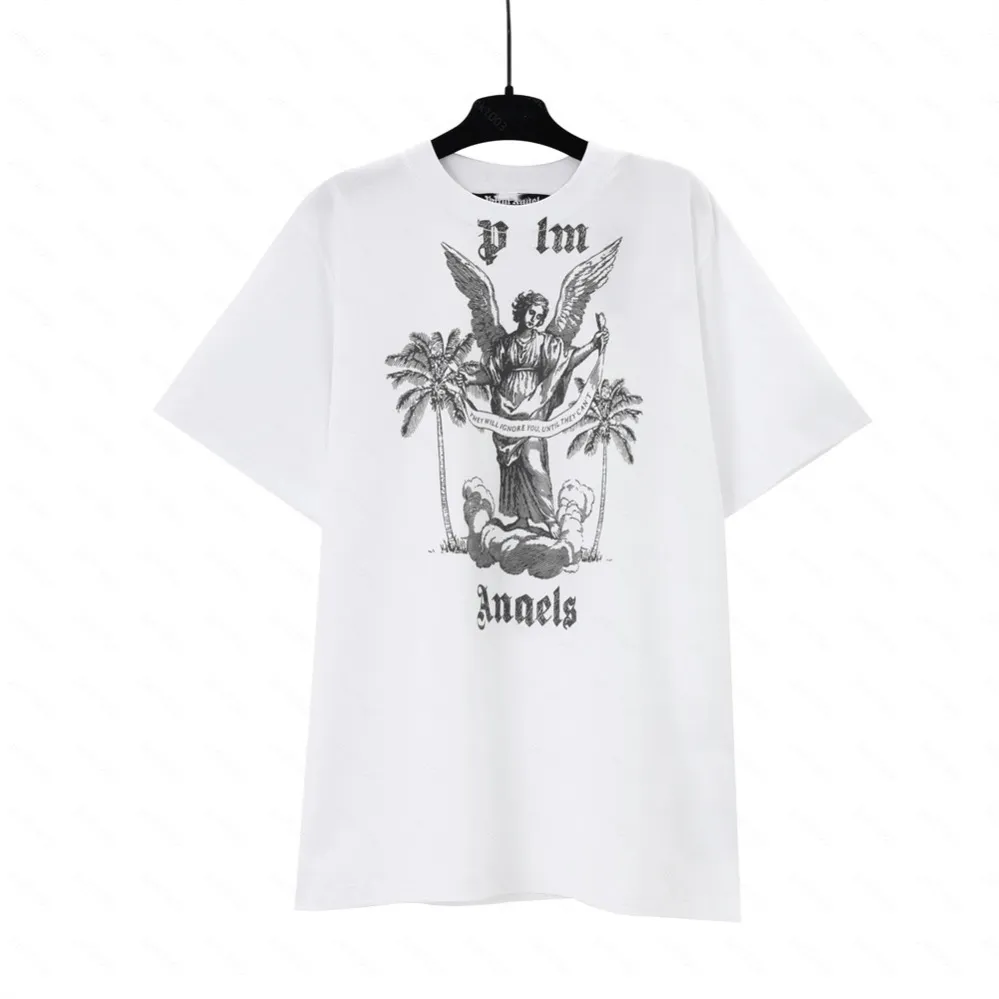 Palms Palm Angel PA Harajuku 243SS Printemps Américain Rétro Lettre Impression Logo Luxurys T-shirt Lâche Oversize Hip Hop Unisexe Manches Courtes Tees Angels 2263 PCJ