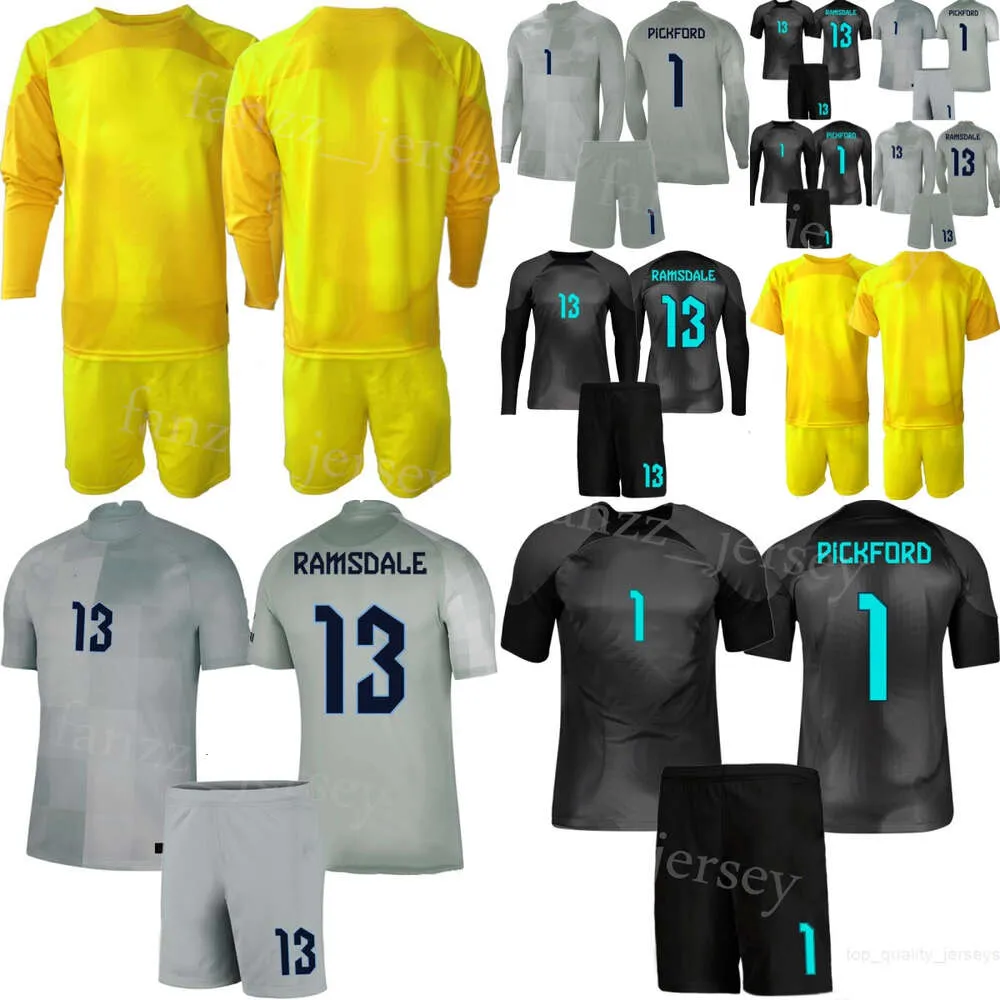 Goleiro da seleção nacional GK Youth Pickford Jerseys Conjunto de futebol de manga comprida Goleiro Mary Earps Nick Pope Hart Banks Shilton Ramsdale Kits de camisa de futebol 22/23 YingGuo