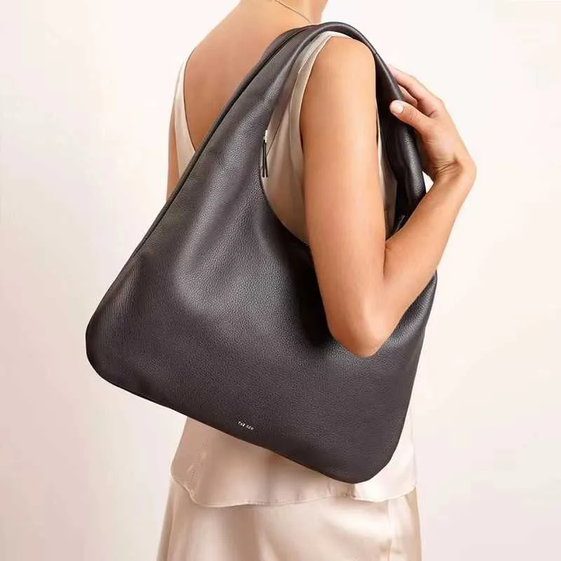 High-end The*Row new large capacity Tote bag fashion casual underarm bag half moon bag one shoulder handbag females