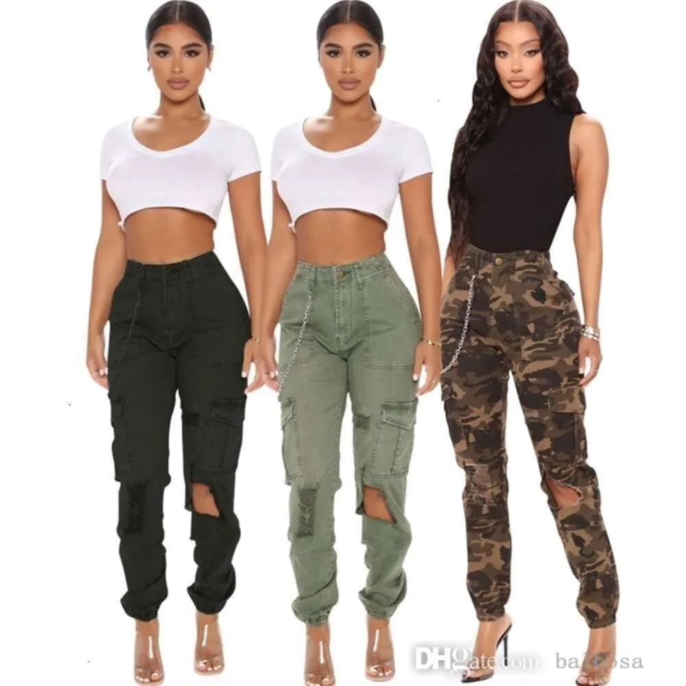 Women Jeans Designer New Fashion Slim Camo Print Comfortable Casual Elastic Overalls 3 Colours