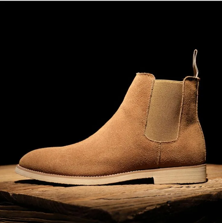 Printemps hiver bottes Chelsea élégantes en cuir véritable hommes chaussures robe à enfiler bottes formelles bottes pour hommes chaussures pour hommes Chelsea Boots taille 35-46