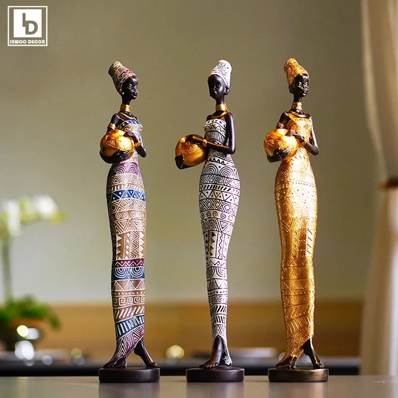 Objets décoratifs Figurines Afrique costume national africain femmes filles statue sculpture bureau ornements salon décor à la maison décoration de la maison 231130