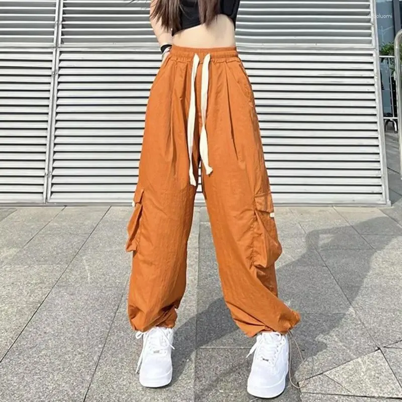 Kvinnors byxor safari casual port mode orange rak bred ben fashionabla och stiliga last y2k för män kvinnor