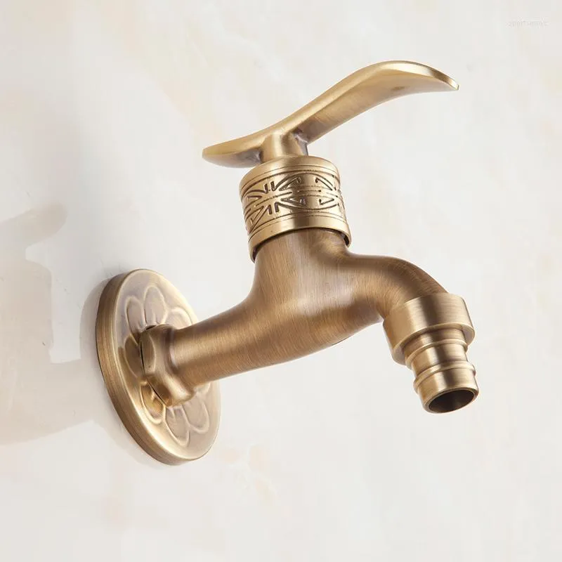 Rubinetti per lavabo da bagno Vidric Finitura in ottone antico Rubinetto per mop Montaggio a parete Lavatrice Giardino d'acqua per irrigazione Torneira