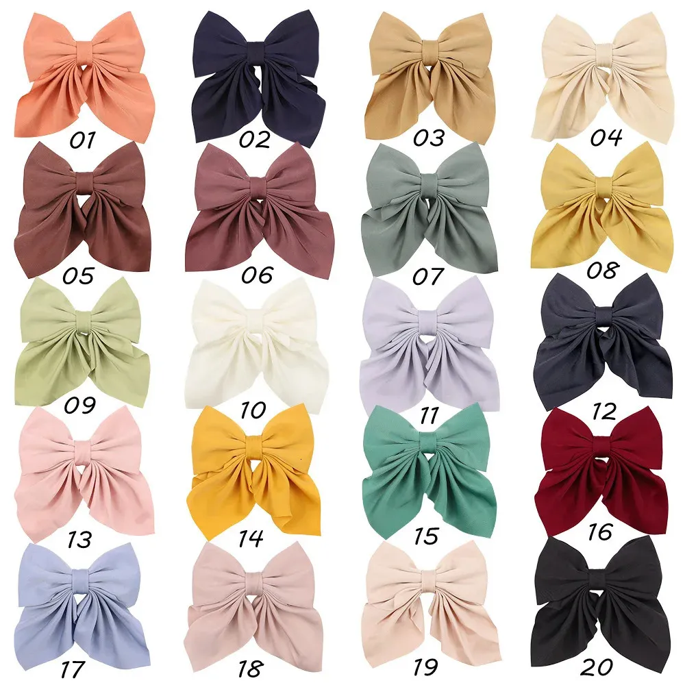 Accessoires pour cheveux 40 pc/lot 4.5 pouces nœuds de cheveux avec pinces pour mignon bébé filles pinces à cheveux colorées épingles à cheveux Barrettes enfants accessoires de cheveux 231129