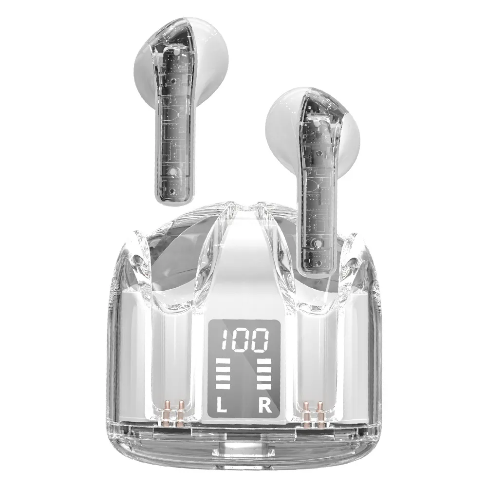 Neue YX19 TWS Drahtlose Bluetooth-Kopfhörer Transparente Halb-In-Ear-Mini-Mode-High-Sound-Sport-Ohrhörer im Industriestil